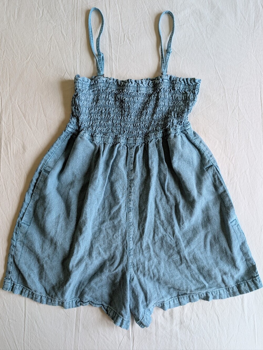 Anthropologie Pilcro Smocked Romper in Blue - XS